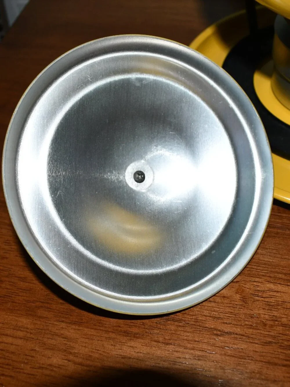 Vintage Gourmet International Yellow Fondue Pot Wood Handle Japan